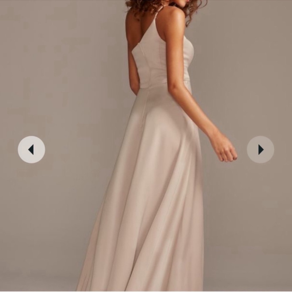 One Shoulder Satin David’s Bridal Dress